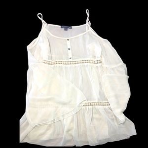 Cold shoulder medium boho sheer blouse